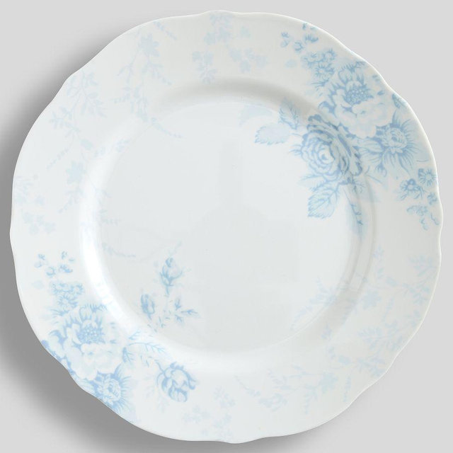 LoveShackFancy Blue Rose Melamine Dinner Plates, Set of 4 - Blue