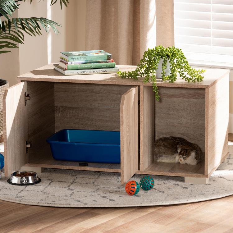 Baxton Studio, Jasper 2-Door Litter Box Cover | Zola