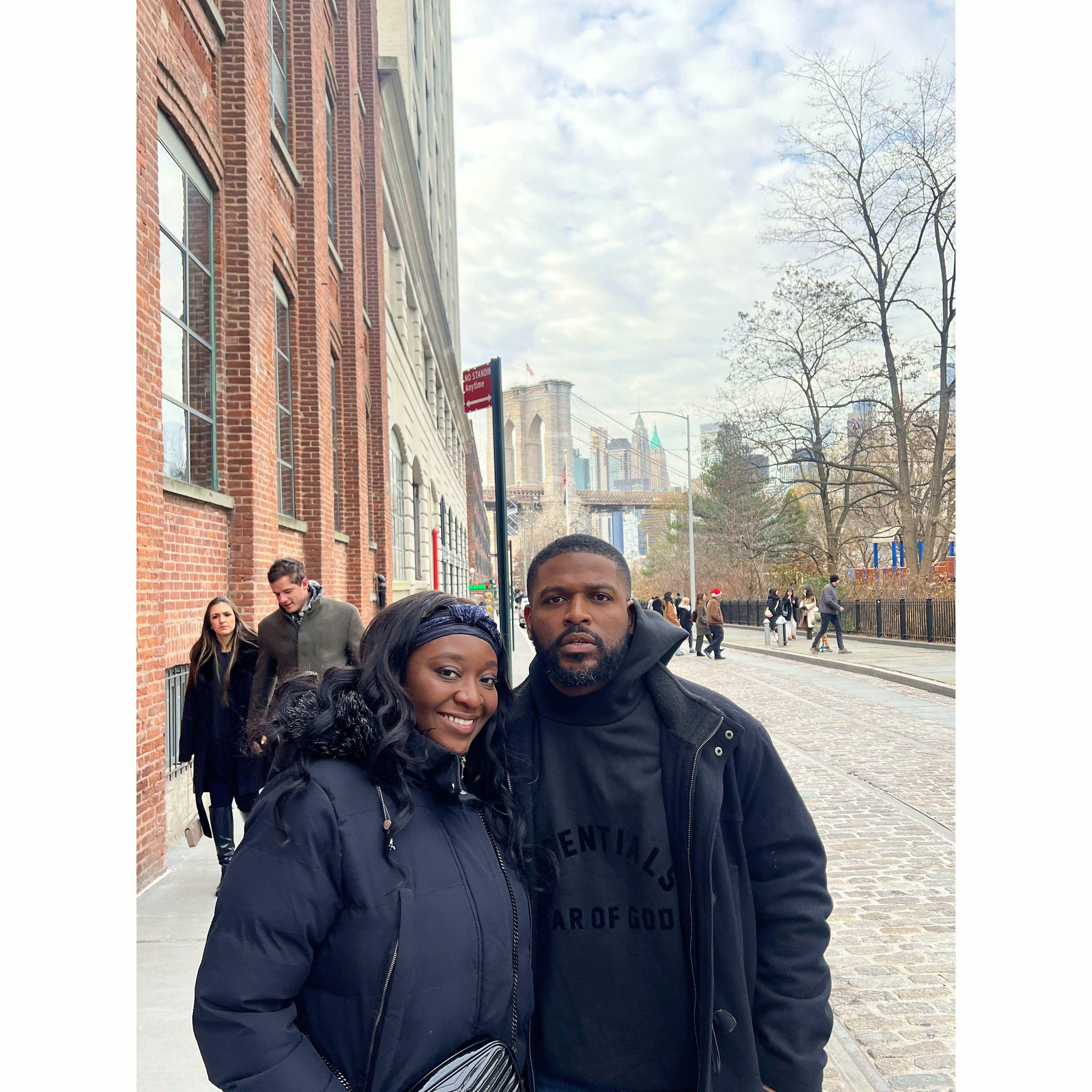 In DUMBO - Chris was pressed for a picture here LOL