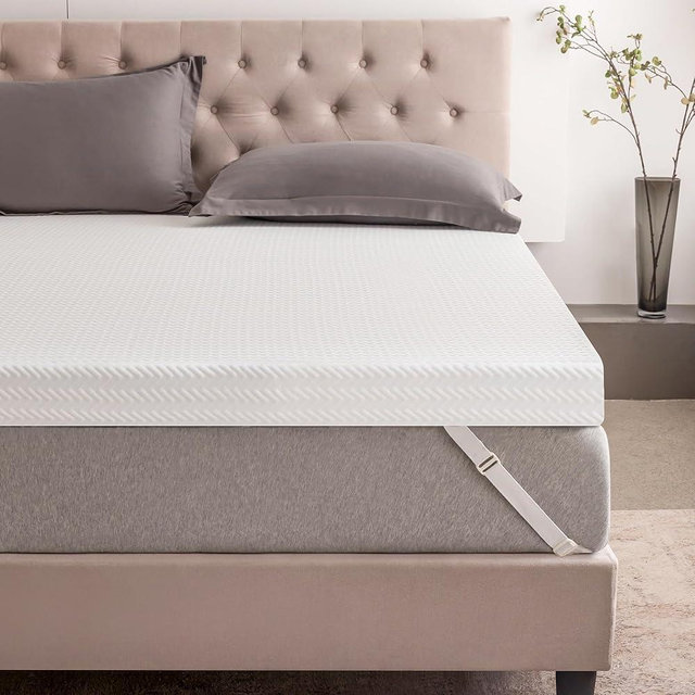 AMICLIBER 3 Inch Queen Gel Memory Foam Mattress Topper, Cooling Bed Topper with Removable Cover, Soft & Pain Relief & Breathable, CertiPUR-US & Oeko-Tex Certified