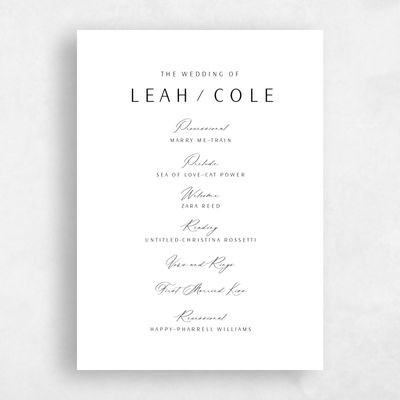 White Wedding Program - Elincourt