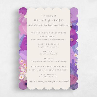 Purple Scalloped Wedding Program - Chesley