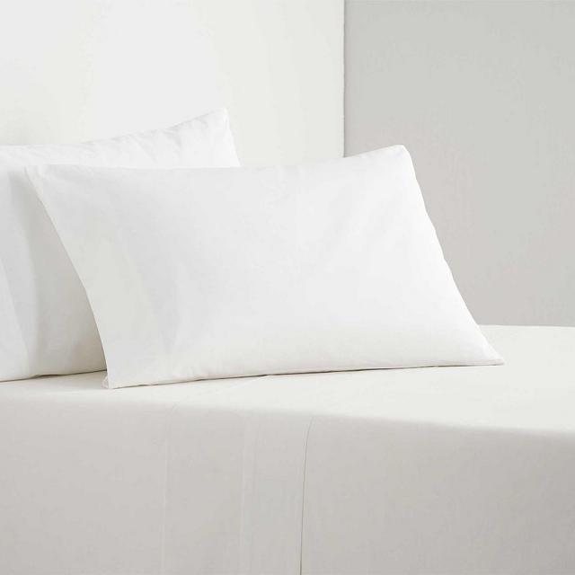 White Spencer Washed Cotton Organic Percale Sheet Set, King