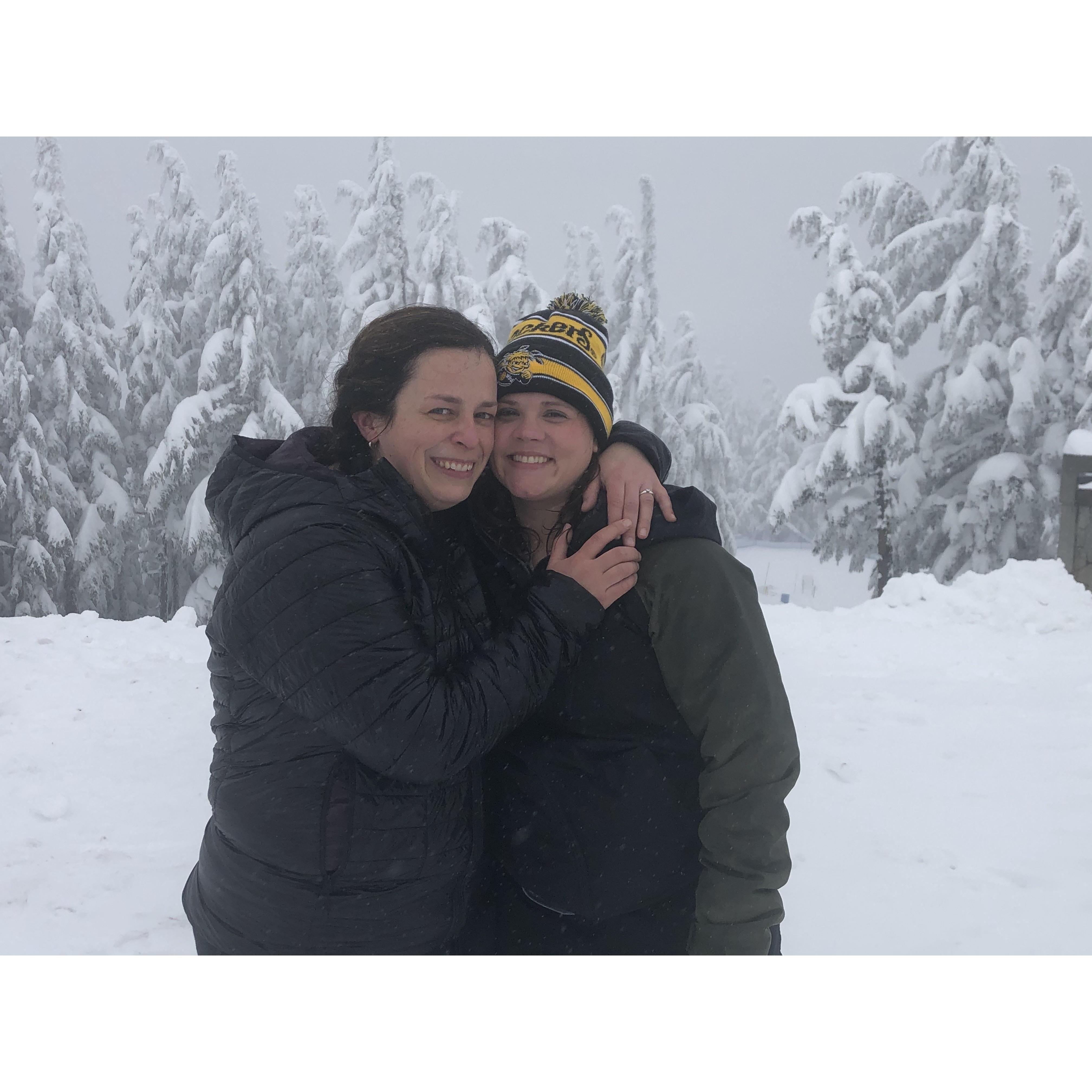 This was snapped right after I proposed to Holly. Even though the proposal didn't go as planned due to the crazy storm, we had the best day with all of our amazing friends around us.