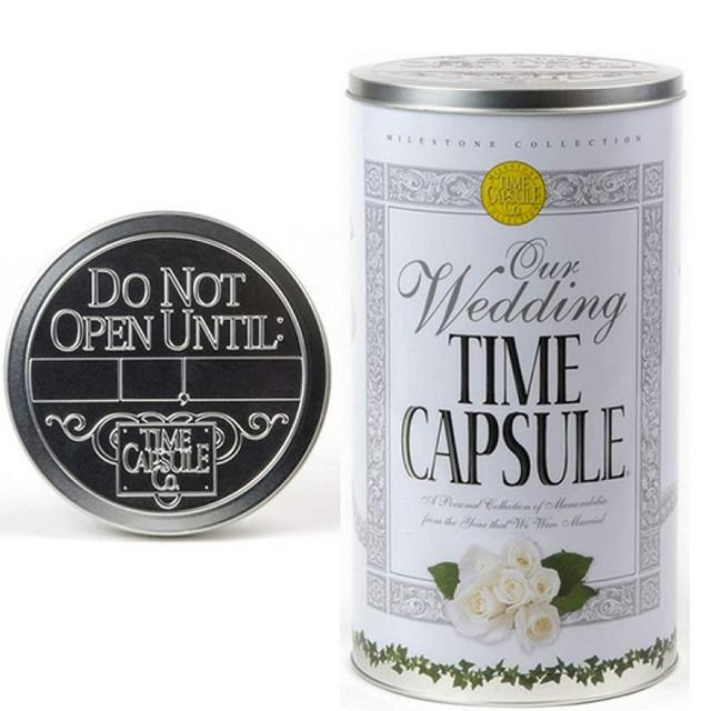 Wedding Time Capsule Personalized Keepsake Set - Bridal Shower Decorations - Wedding Gifts for Couple or Bride - Memory Storage Container Tin