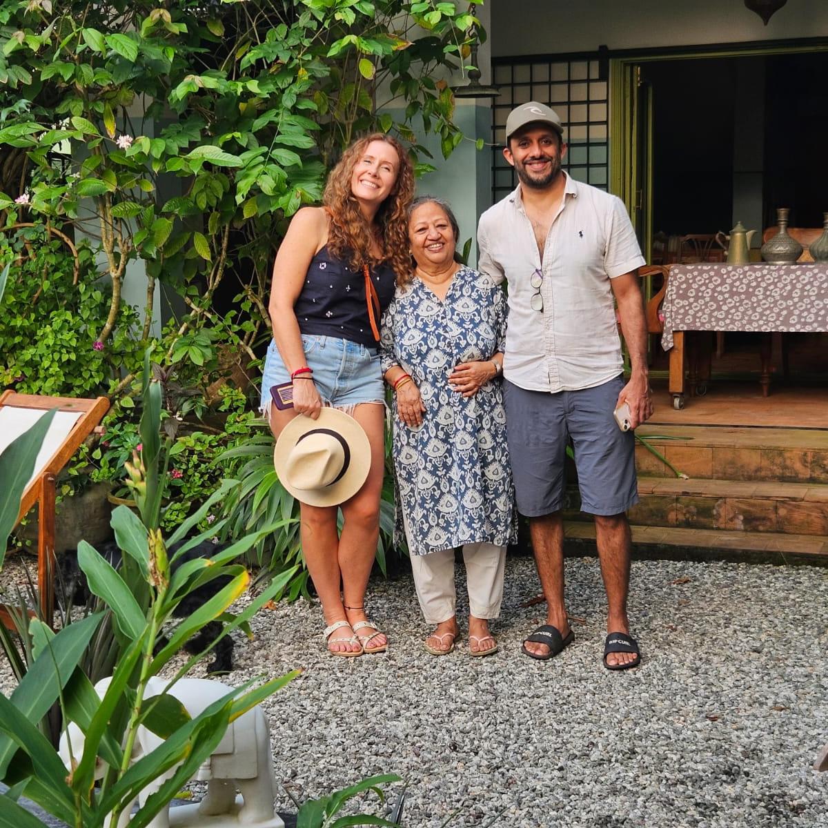 Kate, Shama, and Sid in Varkala.