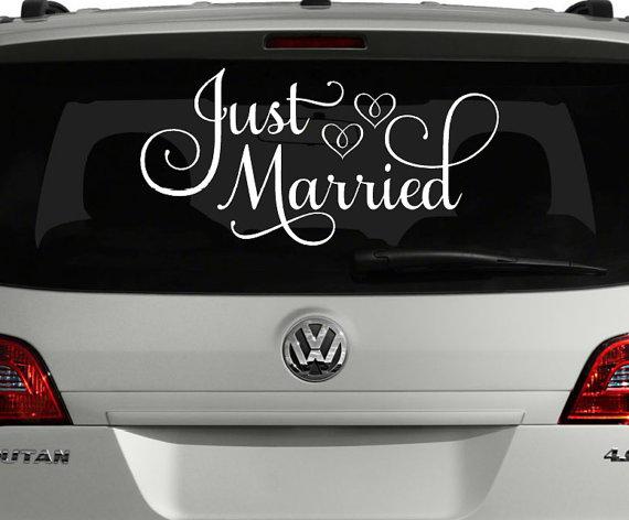 Just Married Car Decal, Just Married Sign for Car, Wedding Decoration, Wedding Car Decoration, Wedding Car Decal, Custom Just Married Sign