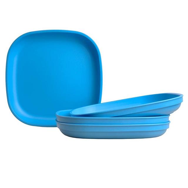 Re-Play Made in USA Recycled Products, Set of 4 (9" Heavy Duty Dining Plate, Sky Blue) Great for Outdoor, Camping, Party, Tailgating or Everyday Dining