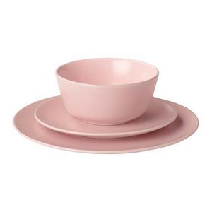 DINERA				18-piece dinnerware set, light pink