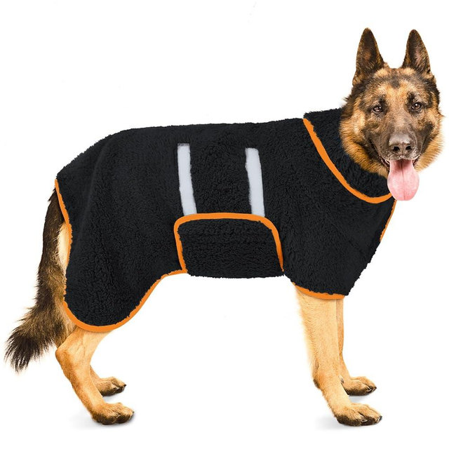 Bienbee Dog Bathrobe, Quick Drying Super Absorbent Dog Robes for After Bath, Warm Keeping Dogs Towel, Dogs Bath Supplies, Black XXL