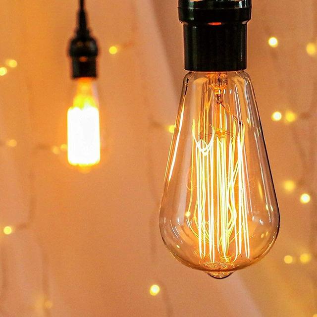 Edison Light Bulbs, Brightown 6Pcs Vintage 60 Watt Incandescent Light Bulbs E26 Base Dimmable Decorative Antique Filament Light Bulbs 200 to 400 Lumens, Amber White