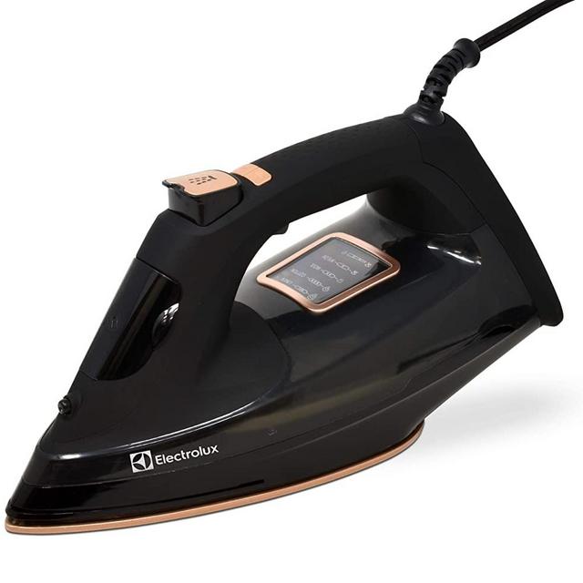 Electrolux SteadySteam Professional Steam Iron for Clothes - Even Heat Nonstick Ceramic Sole Plate, 1650 Watt Continuous Steam, 4 Temperature Settings with LCD Screen,
