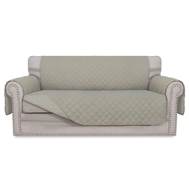 Easy-Going Sofa Slipcover Reversible Loveseat Sofa Cover Couch Cover for 2 Cushion Couch Furniture Protector with Elastic Straps for Pets Kids Dog Cat (Oversized Loveseat, Beige/Beige)