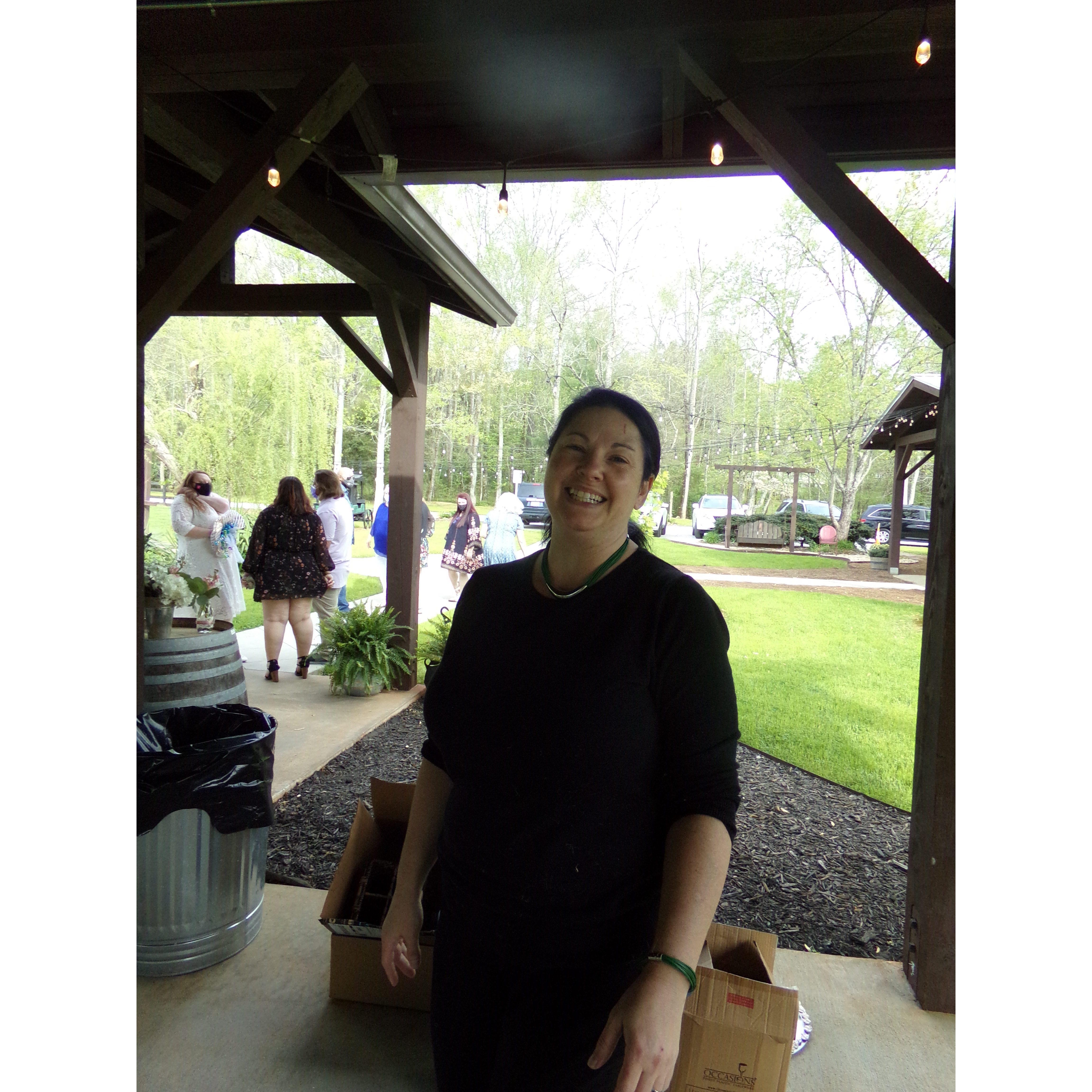 Tammy helping with Rehearsal Dinner!