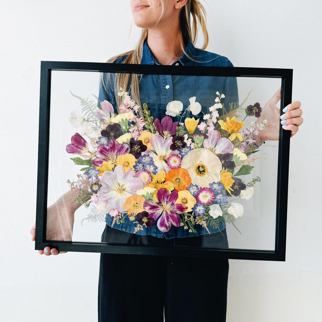 Custom Pressed Flower Bouquet Preservation | Wedding Keepsake | Bouquet Design