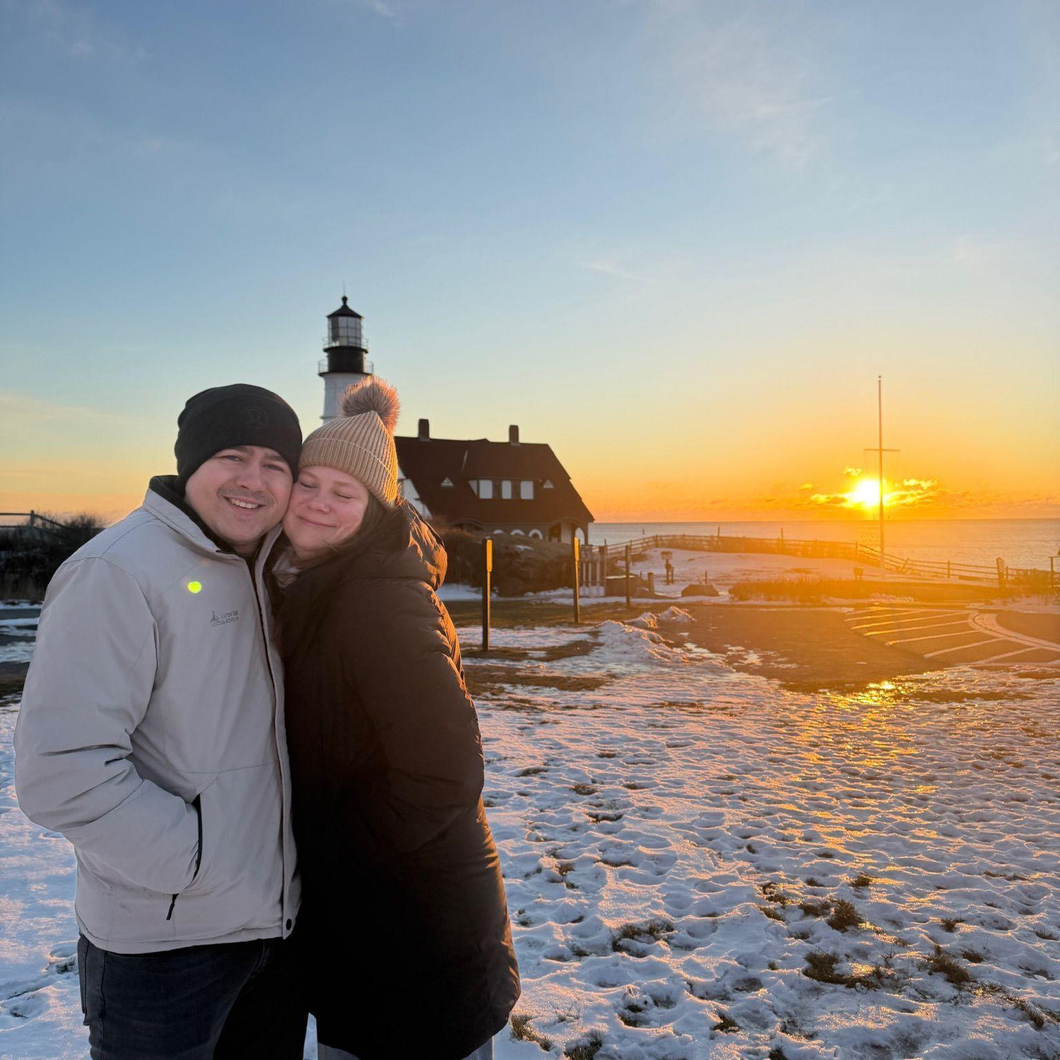 Portland, Maine! A trip where David's groomsman, Josh, got engaged!