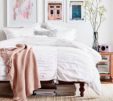 Hadley Ruched Cotton Duvet Cover & Shams