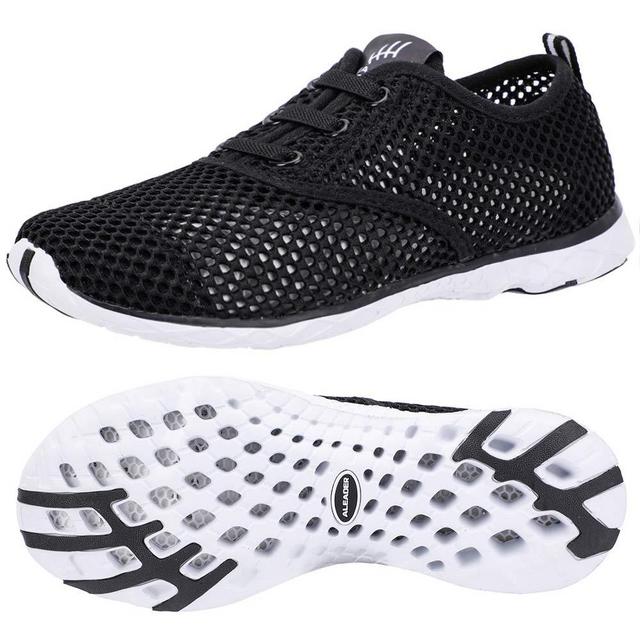 ALEADER Women's Quick Drying Aqua Water Shoes Black 8 (US)