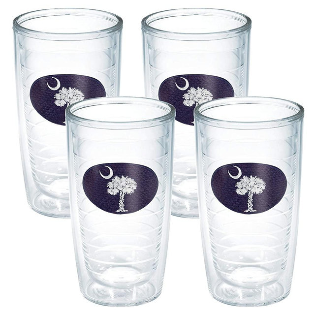 Tervis South Carolina Flag Made in USA Double Walled Insulated Tumbler, 16oz 4pk - No Lid, Navy and White