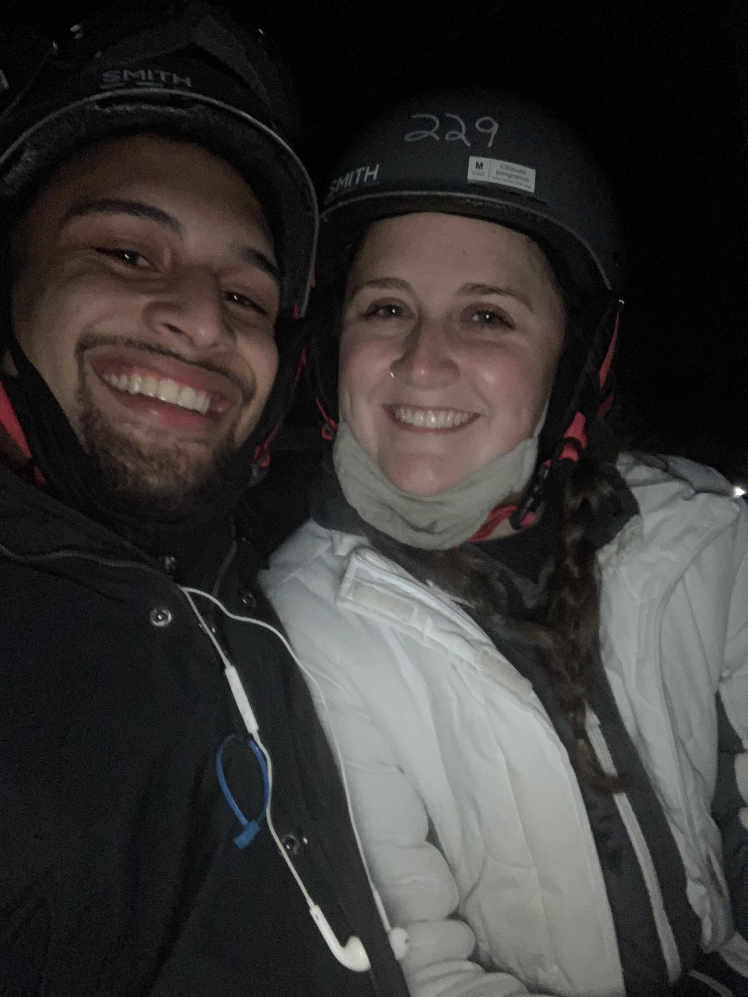 Snowboarding together at Spring Mountain! We both love the snow!