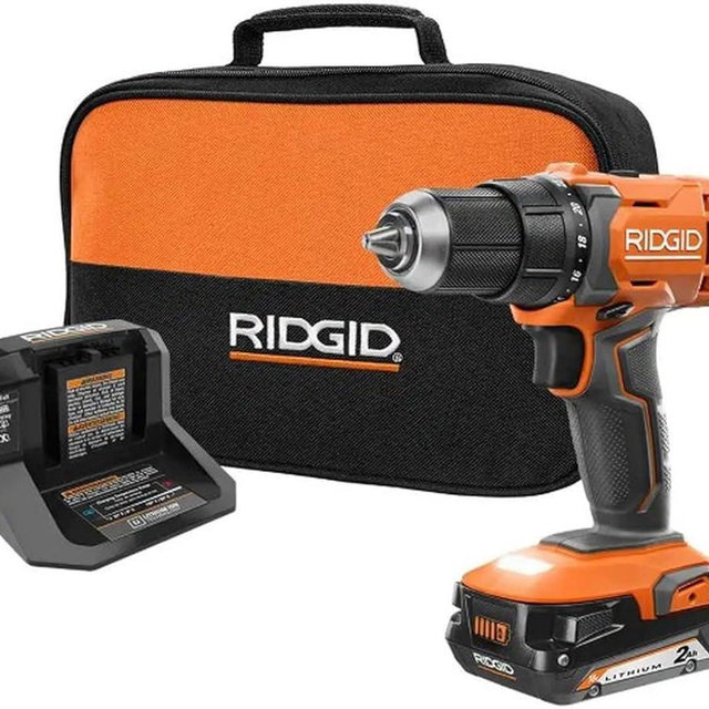 RIDGID 18V Cordless 1/2 in. Drill/Driver Kit with (1) 2.0 Ah Battery and Charger, R860012K