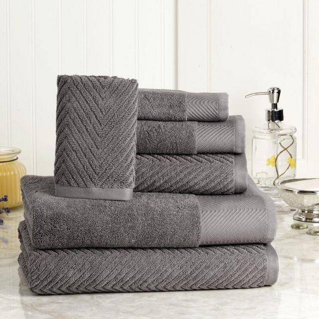 GRAY Joplyn 6 Piece 100% Cotton Towel Set (SALE)