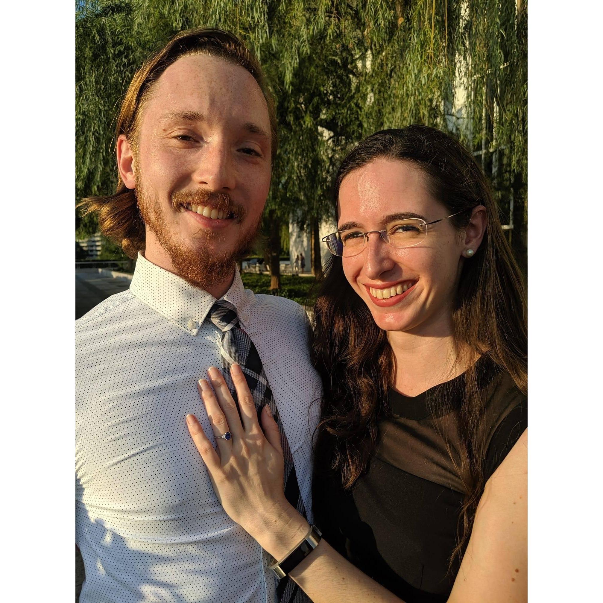 Right after we got engaged on the Kennedy Center terrace.