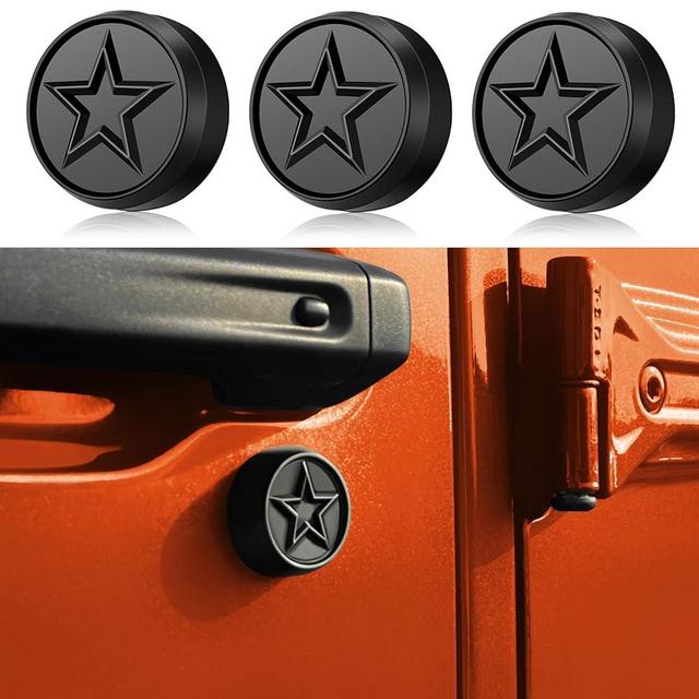Utiiy Keyhole Covers for 2018-2024 Jeep Wrangler JL JLU 4XE/Gladiator JT, Key Hole Protector Door Lock Trim Cover for Jeep Wrangler Gladiator Accessories
