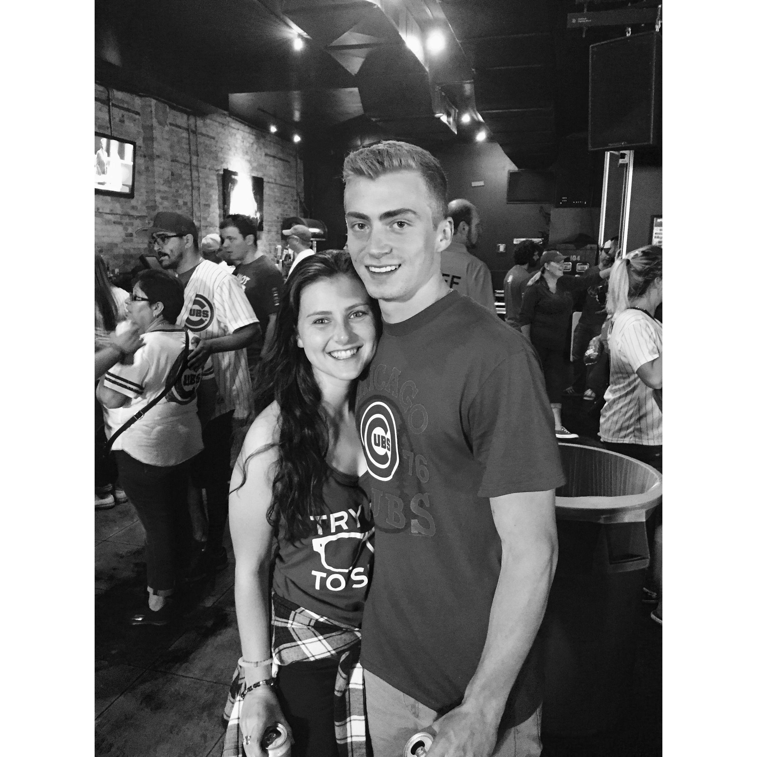 Ty and Sar's first Cubs game together. Photo taken by Kevin Deacon on Sarah's 21st Bday.