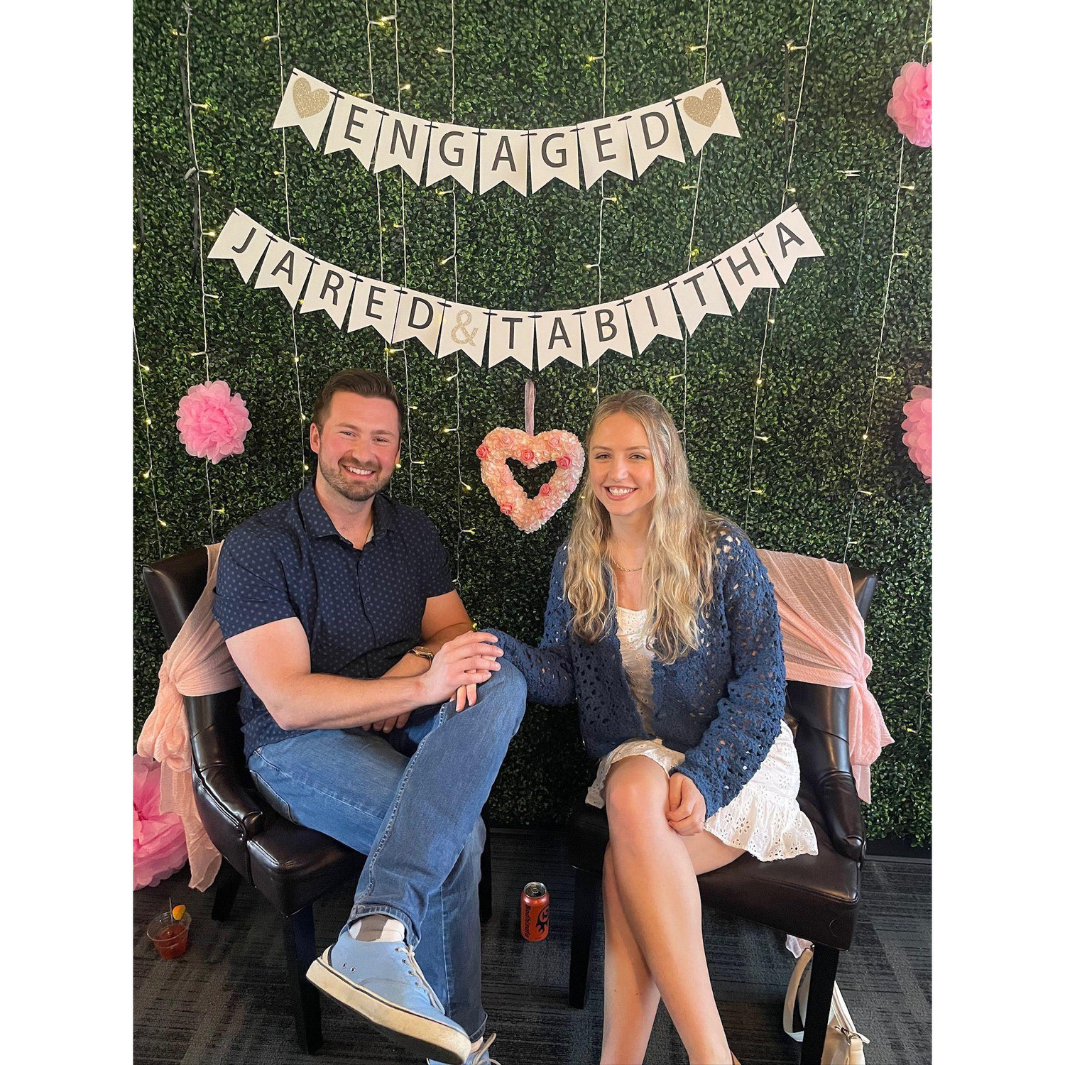 Celebrating our engagement with family.