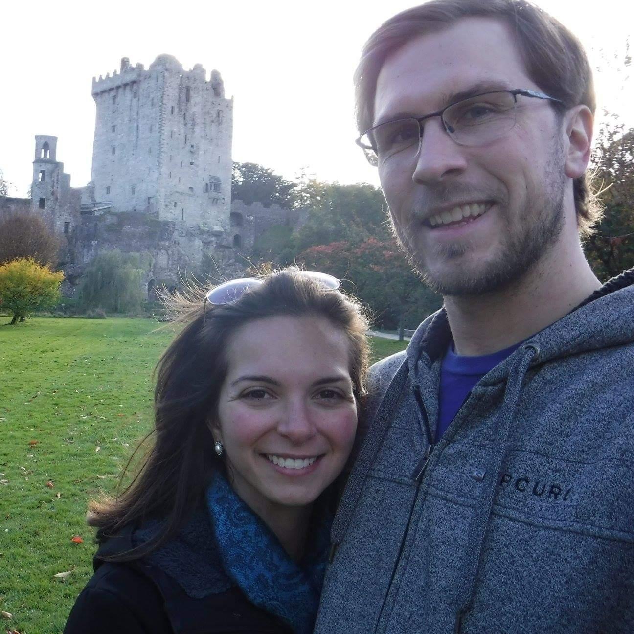 Getting ready to kiss the stone at Blarney Castle, Ireland (Oct 2018)