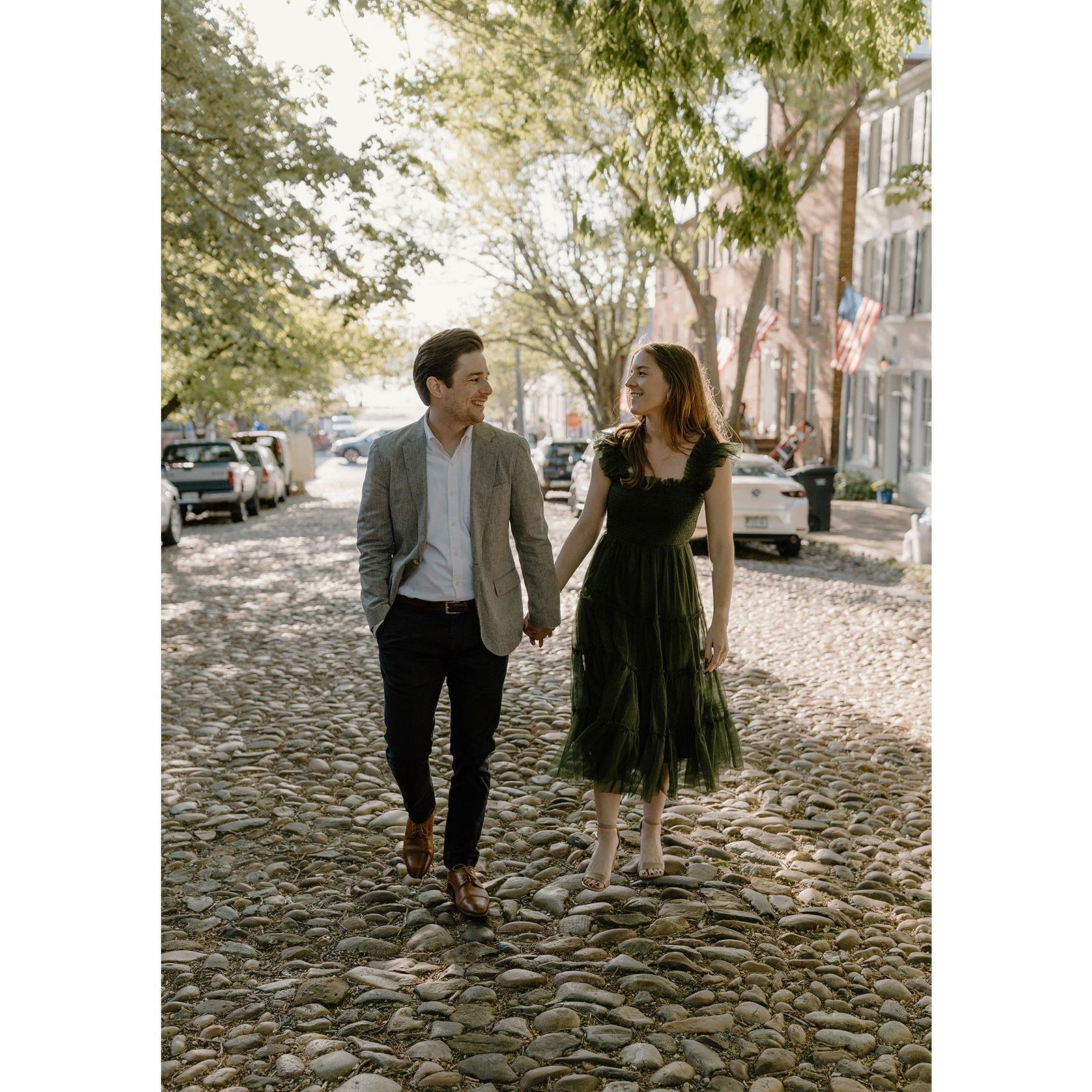 Engagement shoot in Old Town Alexandria - April 2024