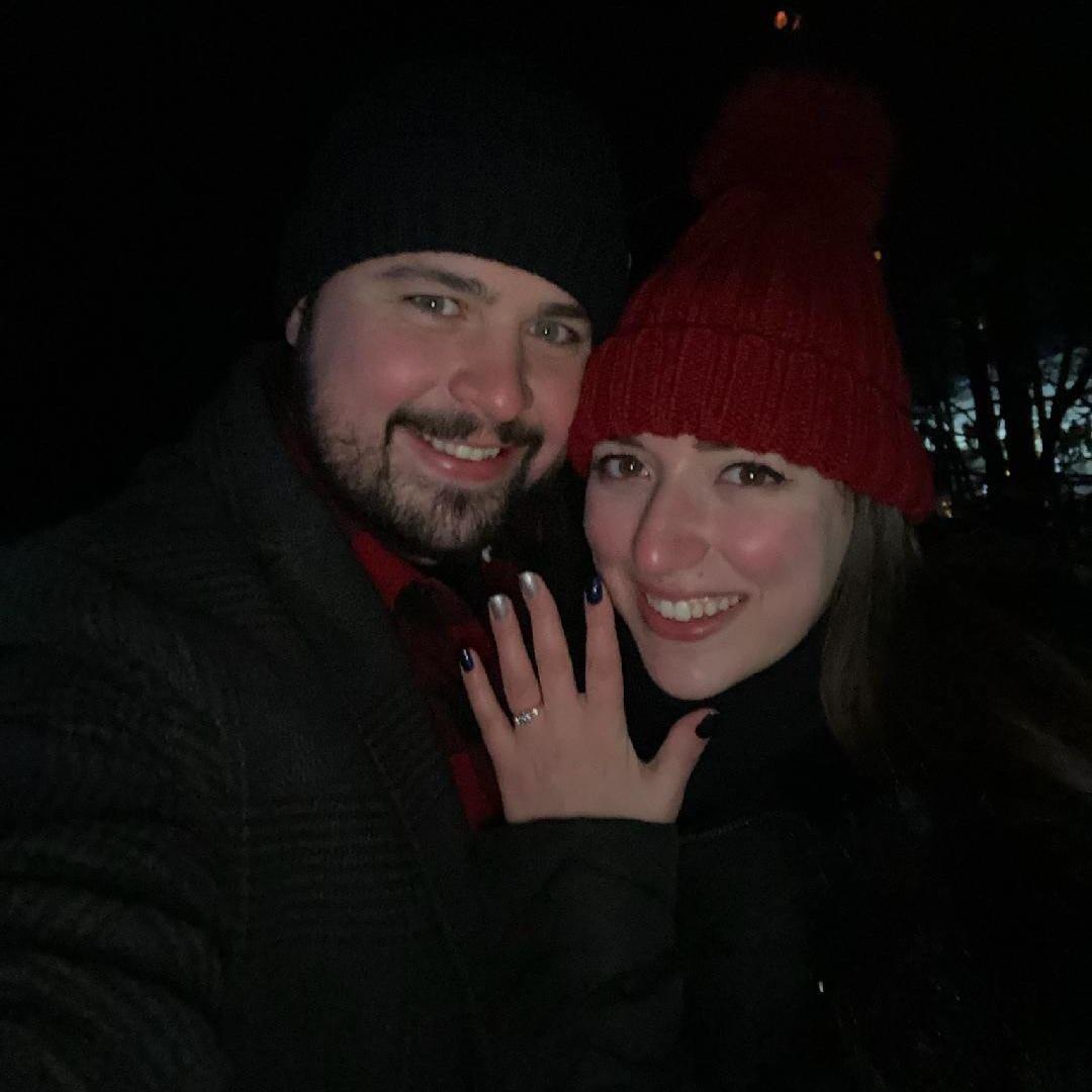 We snapped this selfie just moments after we got engaged! The Ice Castles, 2/26/22