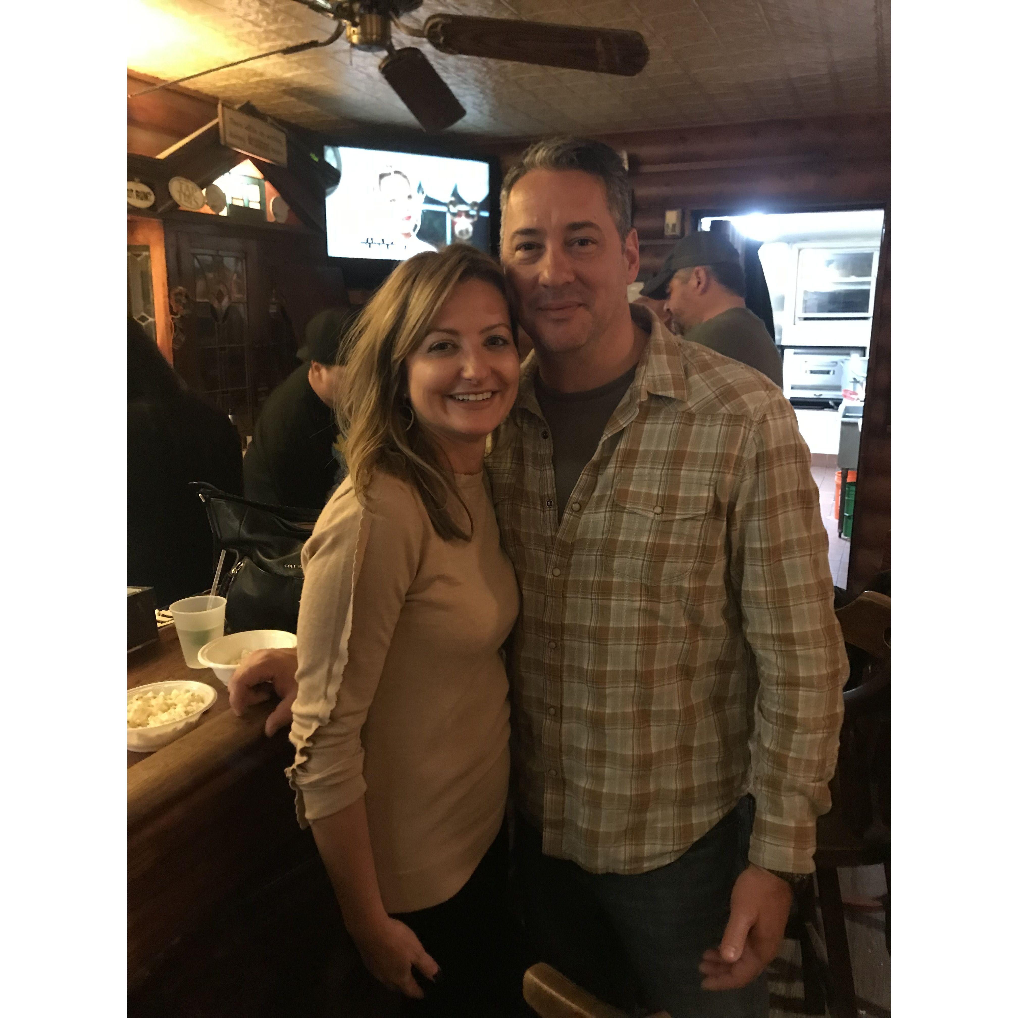 The anniversary of the night we met...wearing the same outfit and going to the same place to celebrate. Love at first sight repeats every year!