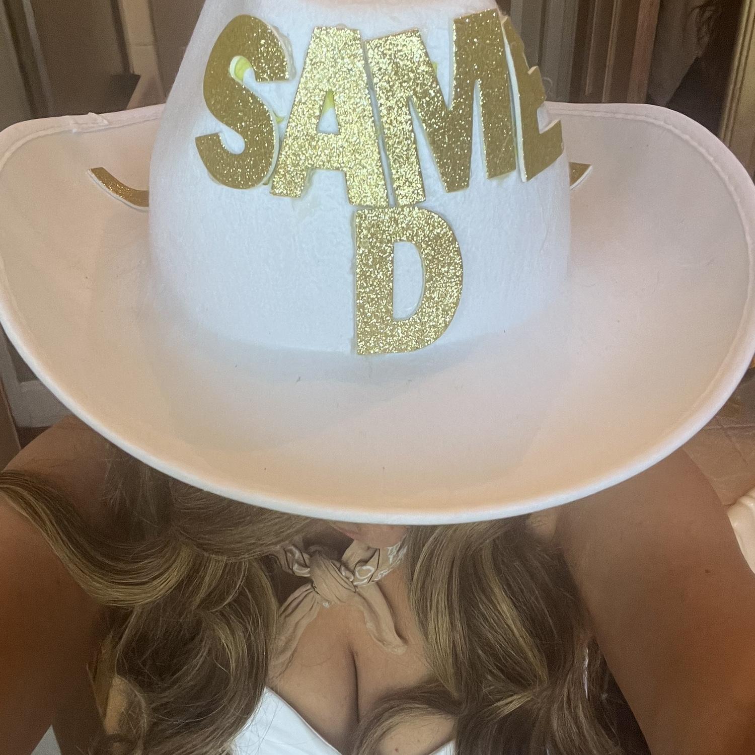 I DIYed this cowboy hat for our cowgirl theme