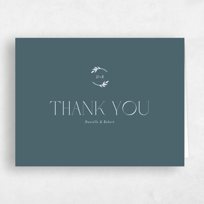 Deep Blue Spruce Wedding Thank You - Orvieto Landscape