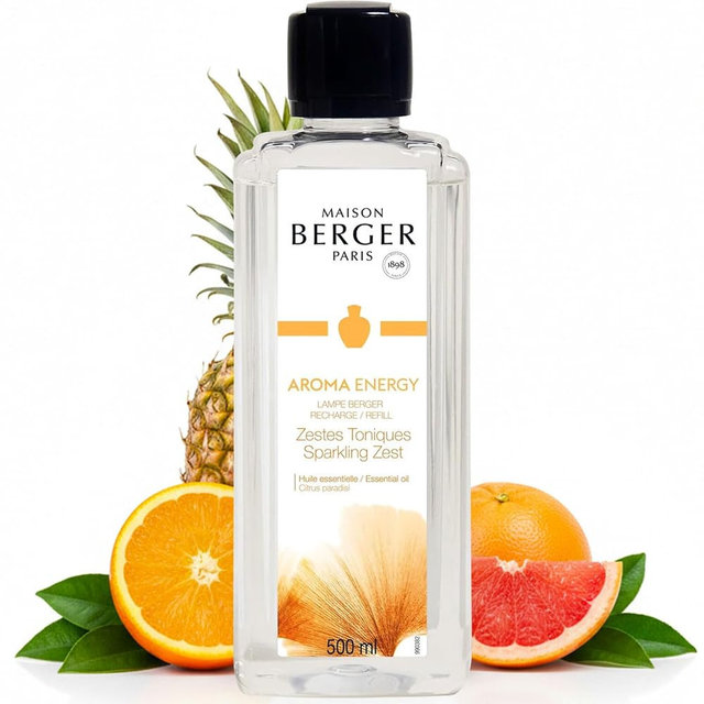 MAISON BERGER Lampe Berger Refill, 500 ml, Sparkling Zest | Catalytic Lamp Fragrance Refill, Helps Neutralize Odors, ~80 h Fragrance Diffusion, Made in France