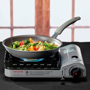 Chef Master 15,000 BTU Output Portable Butane Camping Stove, Peizo Click Ignition, Double Wind-Guard Portable Stove Burner for Emergencies, Tailgating, Hiking, Backpacking & Camping Essentials - 90019