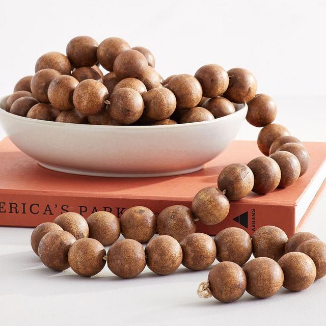 Wooden Bead Garland, Brown, XL