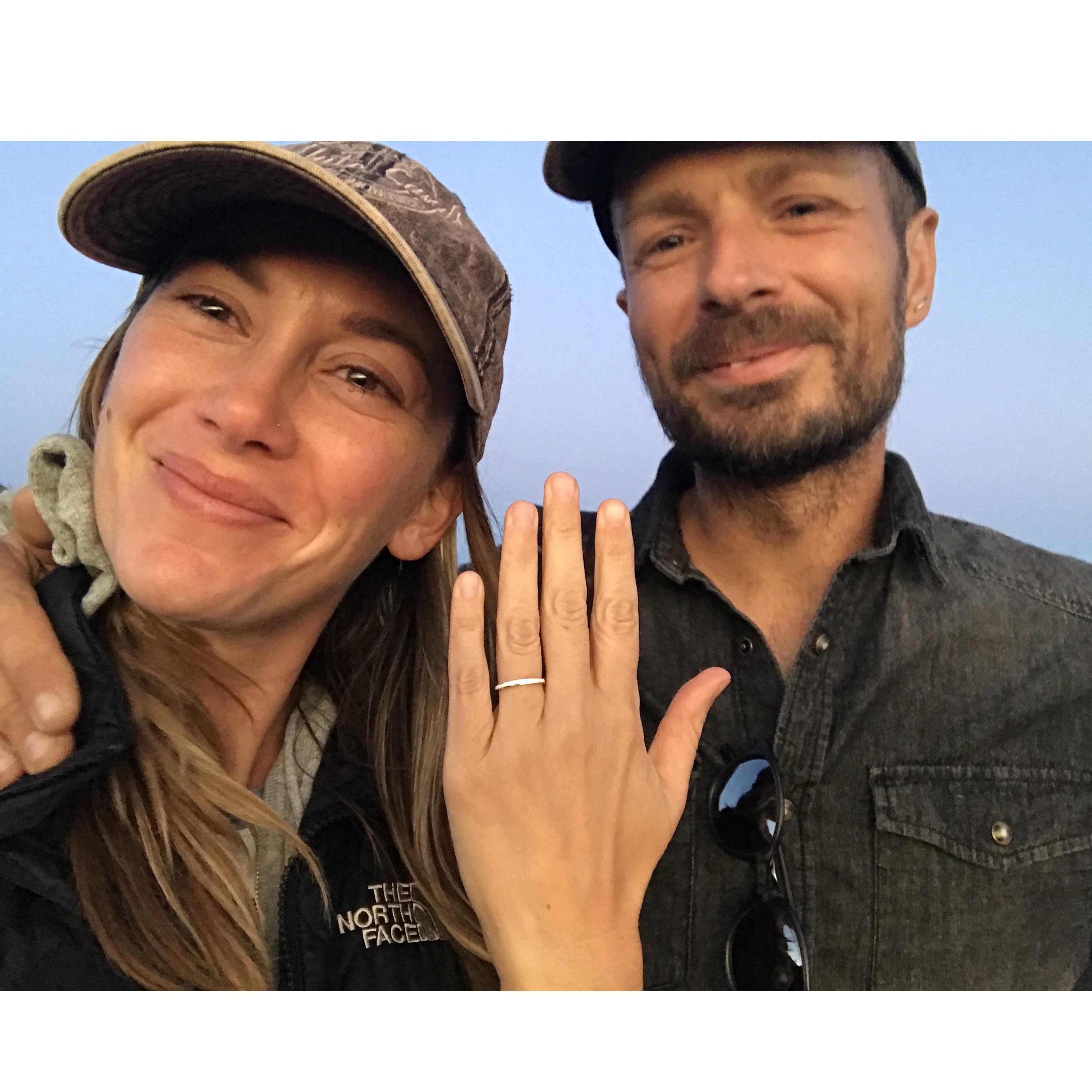 We got engaged during the build of our Arizona house underneath a warm Arizona sunset.