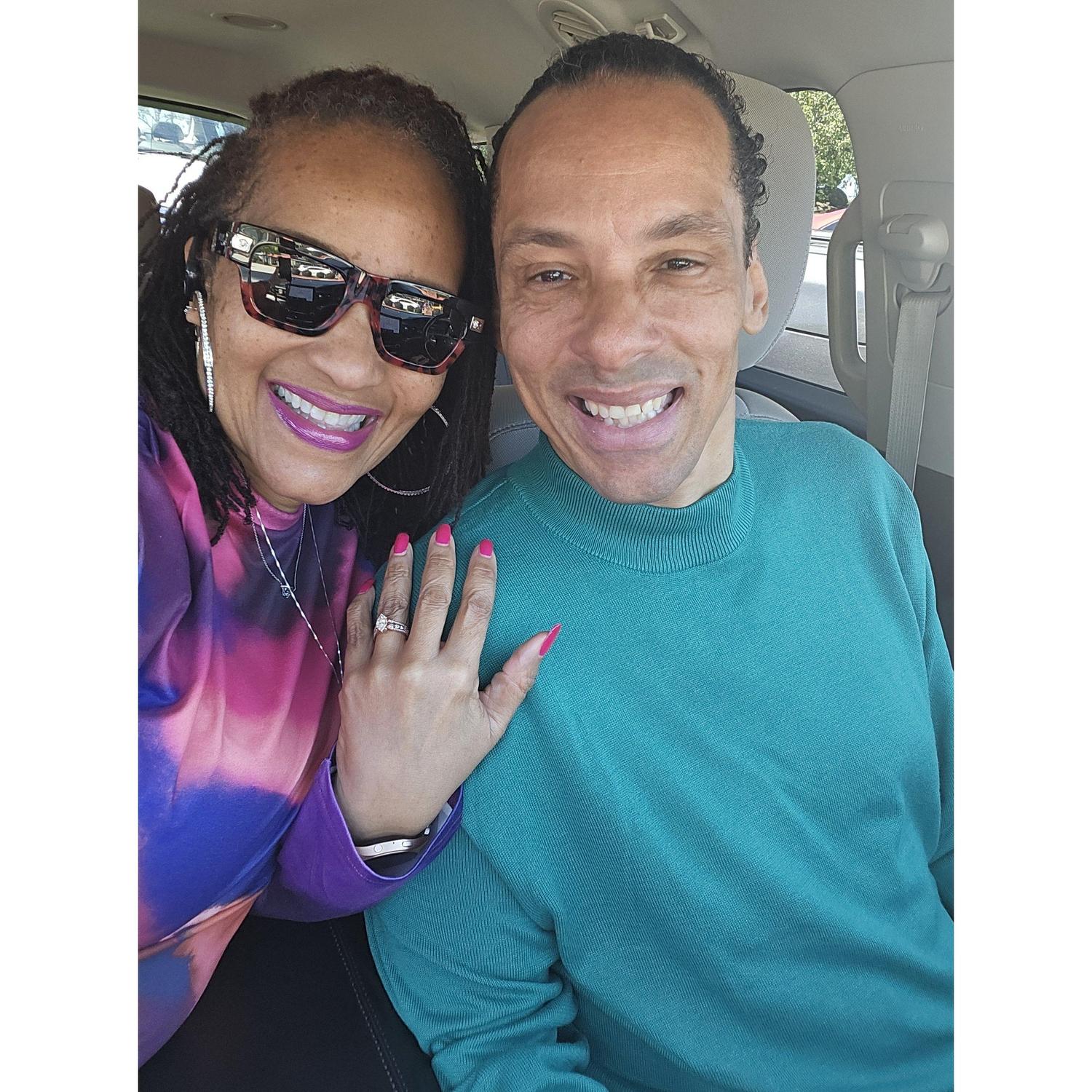 Newly engaged, brunch date after Church