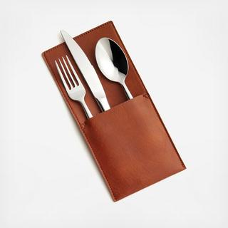 Faux Leather Flatware Pouch