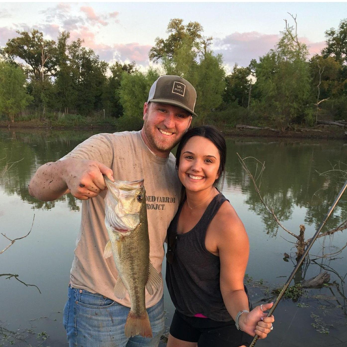 The first fish Lexi caught on their land in Coupland