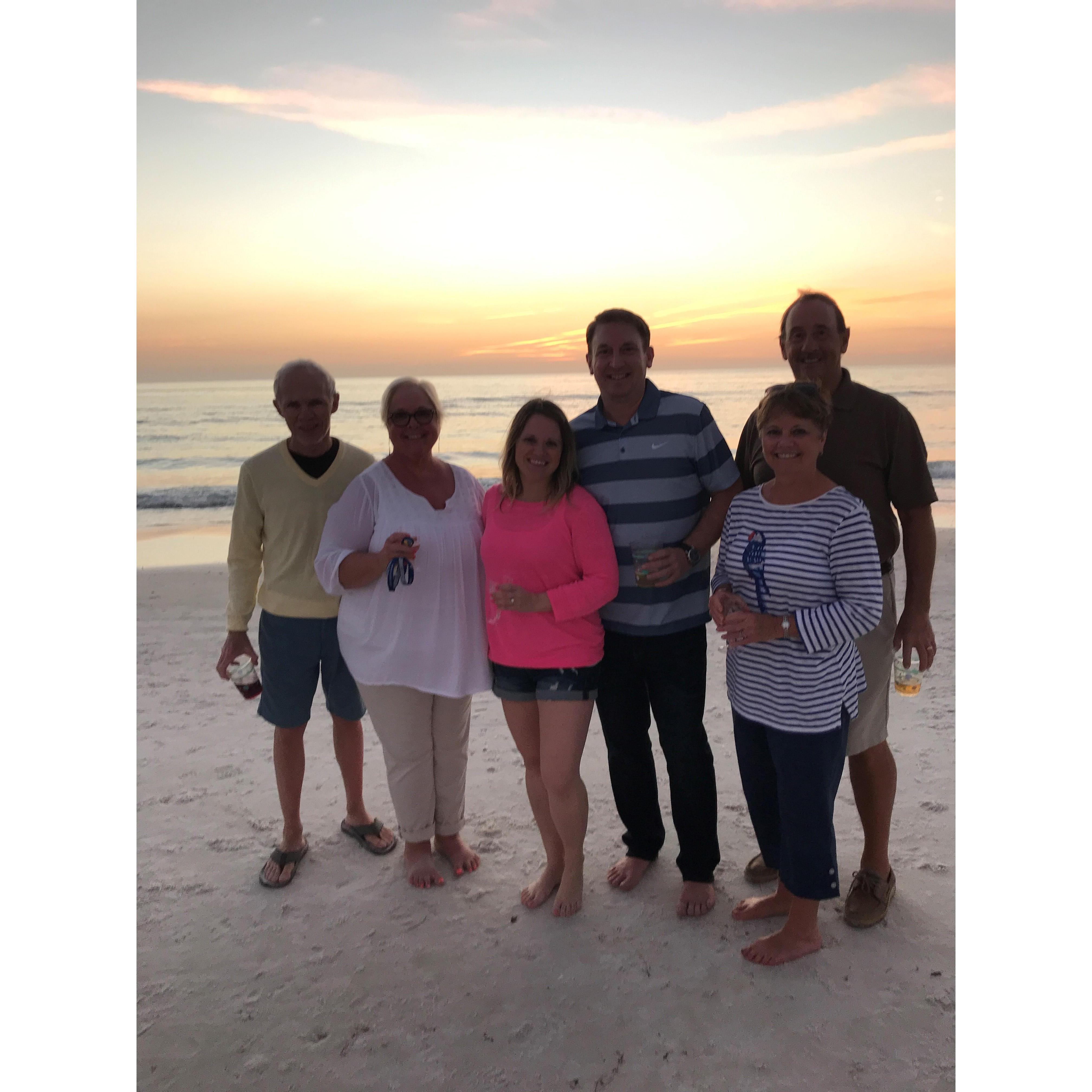 When we arrived in Siesta Key- we got to have the most memorable champagne toast with both of our parents at sunset! What a perfect night!