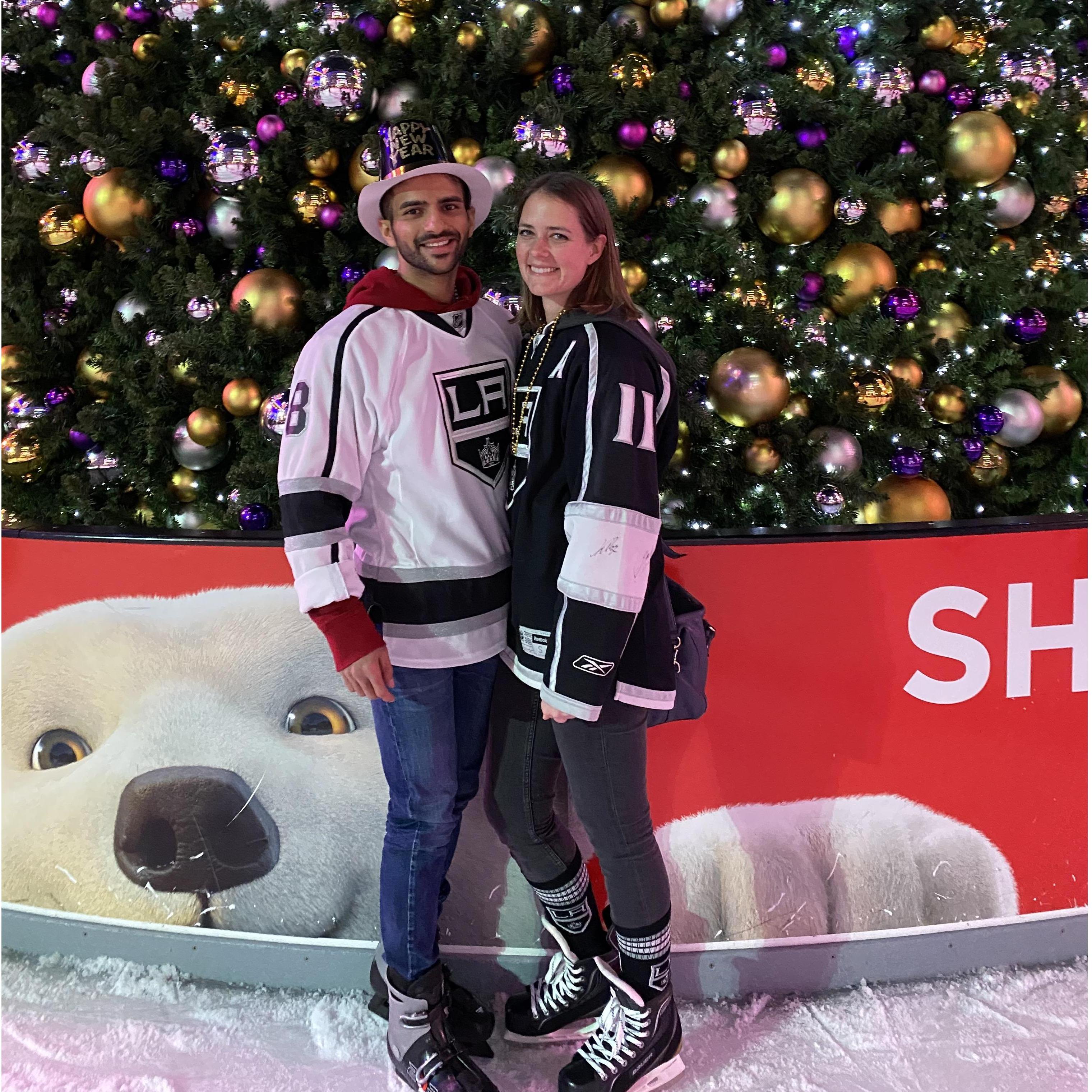 Our first LA Kings hockey game together! New Years Eve 2020.