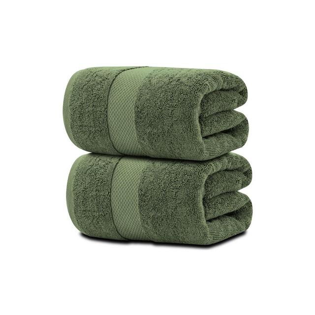 White Classic Luxury 100% Huge Cotton Bath Sheets Set of 2 - 35x70" Sage