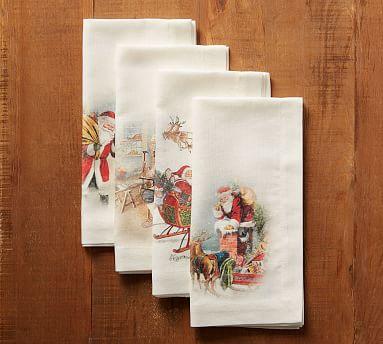 Santa's Journey Napkins, Set of 4 - Assorted