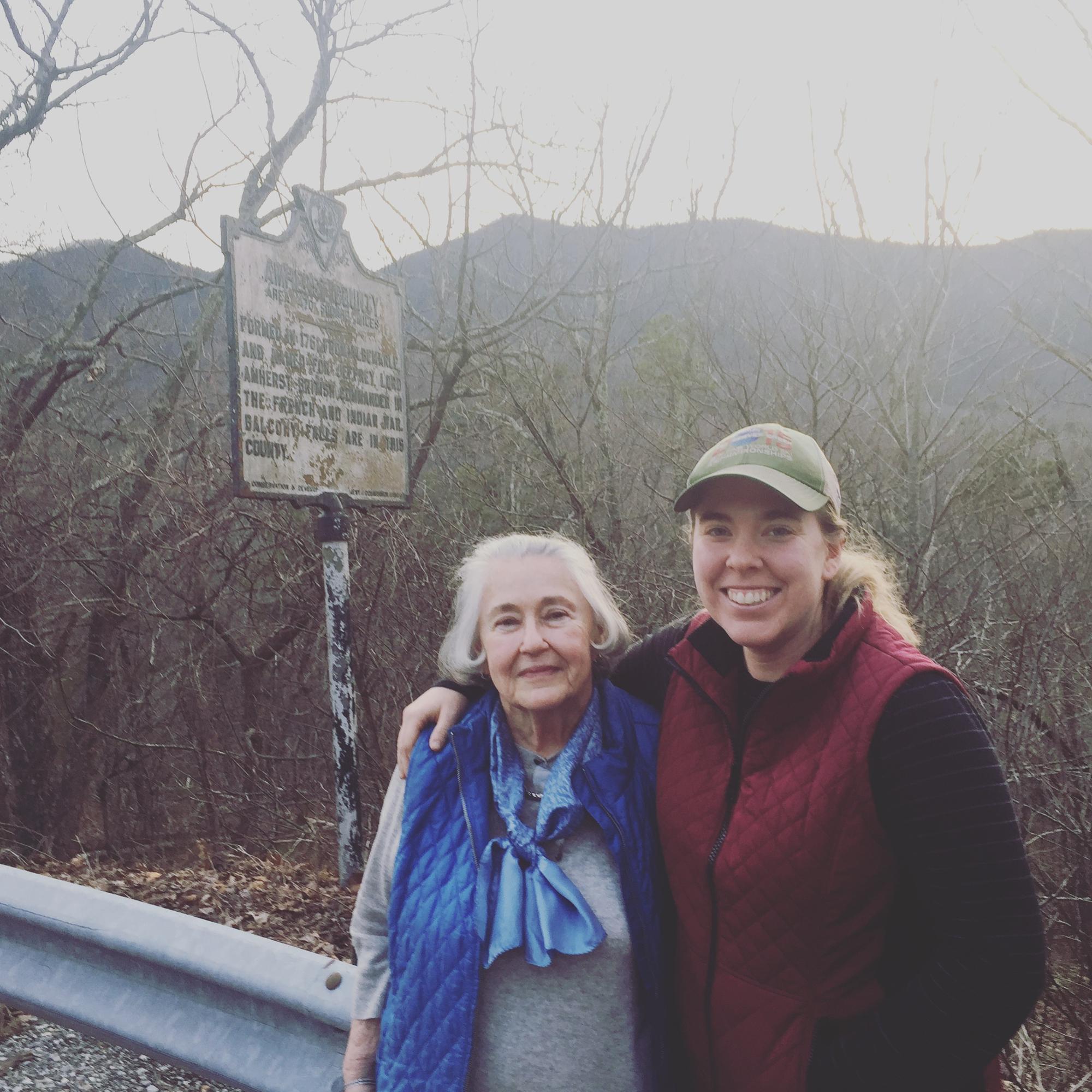 Grandmother Renie and Carter on the Blue ridge parkway!