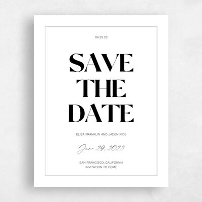 White Typography Wedding Save the Date - Carlisle Classic