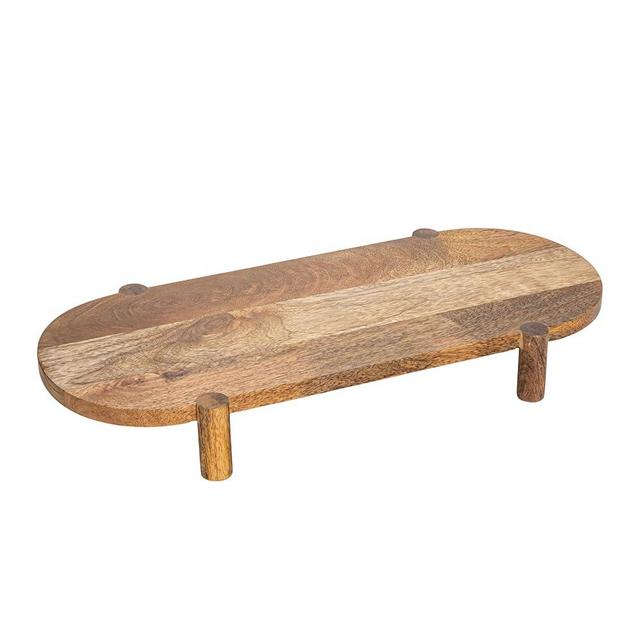 Bloomingville Long Mango Wood Footed Pedestal, Natural